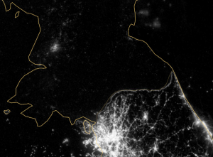 North & South Korea at night