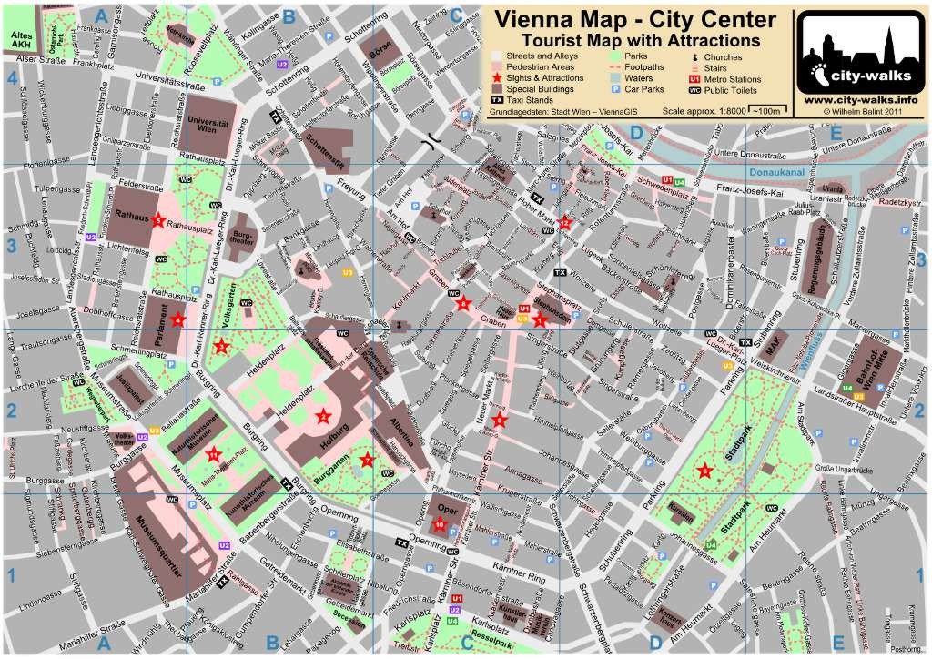 Vienna, Map of City Center