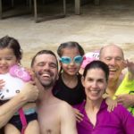 Family in pool