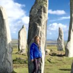 Allene next to a standing stone