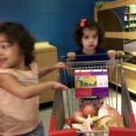 Right-size shopping cart with lifelike food