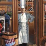 Close up of Paul Bocuse in Lyon mural