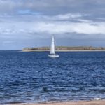 Sailboat in Moray Firth near Fort George