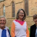 Meg Lowman, Allene Cooley, Lynne Mahoney at Dornoch Cathedral